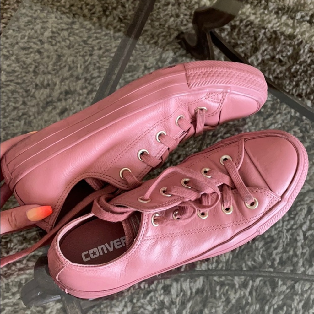 Pink Leather Converse - Picture 2 of 3